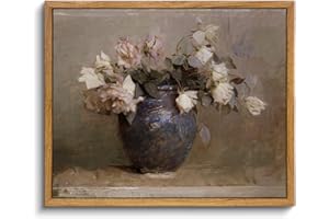 InSimSea Gerahmte Wandkunstdrucke, 20,3 x 25,4 cm, Leinwanddrucke – Rosen in Vase