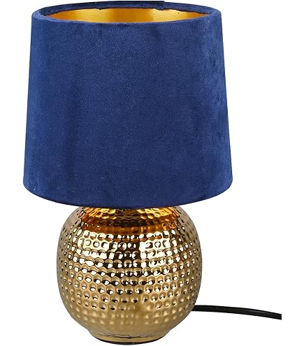 Lampada Da Tavolo A Sfera In Metallo Nero E Oro | Reality Leuchten | H 16 Cm Con LED E14 - 4