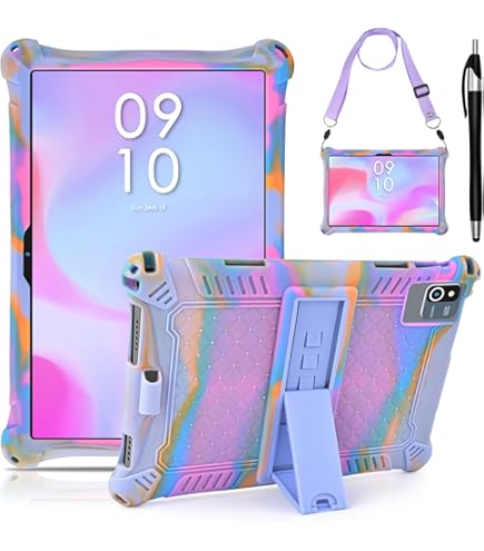 Custodia Protettiva Per Tablet SKYEGG K13 10'' In Silicone Morbido - Rosa, Con Supporto Regolabile E Antiscivolo