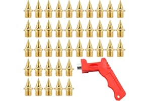 AAED 40 Piezas Clavos De 5 Mm con Llave De Clavos, Deportes De Competición, Clavos De Acero Resistentes De 5 Mm para Zapatos De Pista Salto Largo Correr Senderismo