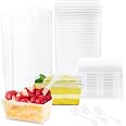 KAHEIGN 100 Pezzi Mini Tazze da Dessert, 90ml Tazze da Dessert Semplifica in Plastica Tazza Trasparente per Antipasto Semifreddo Ciotola da Portata Riutilizzabile per Mousse Budino (9 x 9cm