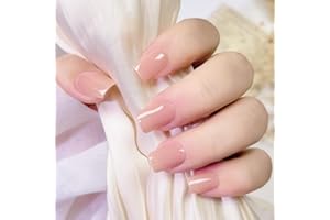 Ceboic Semi Cured Gel Nail Strips, 20Pcs Real Gel Nail Polish Stickers Solid Color Self-Adhesive Gel Nail Wraps Waterproof Nail Art Stickers for Women Girls Kids DIY Decorations (Warm Nude)