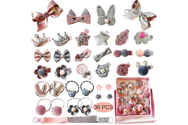 Lot de 36 Pinces à Cheveux pour Bébés pour Petites Filles, Barrettes de Cheveux VEGCOO, Epingles Cheveux Bébé Comme Cadeau d'anniversaire de Noël pour Enfants