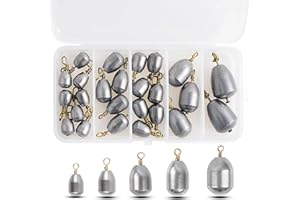 SHADDOCK Iron Fishing Weights Sinker Kit,25/54pcs Assorted Bass Casting Lure Weight Metal Sinker Weights Fishing Terminal Tackle Set for Freshwater Saltwater