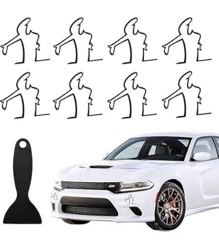 SG Store 4 stuks Reflecterende Auto Lak Kras Herinnering Stickers La Linea Boze Man Kras Sticker 8,4 x 8,1 cm voor Plakken Naast een Lakkras Zwart
