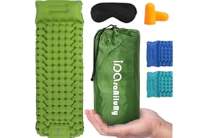iParaAiluRy Esterilla Camping Autoinflable Ultraligero Colchoneta Camping con Bomba de Pie, Portatíl Colchón Campin g Esterilla Hinchable para Viajes, Exteriores, Senderismo, Playa, Tienda