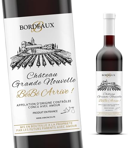 Etiquette bouteille KRAFT personnalisée, annonce grossesse, futur grand parent