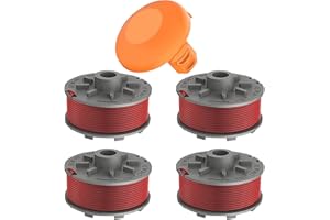CHIHOLEN Bobine Filo Tagliabordi compatibile con Gardena 5364-20, bobina di filo di ricambio per Gardena Turbo Trimmer SmallCut 2401, Ø1,65mm 6,1m,con copertura per bobina 5328-20 (4 bobine+1 tappo)