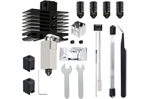YOTINO 3D Printer Hotend Kit for Bambu Lab P1P/P1S (P1 Series), 36-Piece Replacement Parts Set with 0.4mm Hardened Steel Nozzle, Including Wrenches, Thermistor & Silicone Socks for P1 3D Printer Maintenance