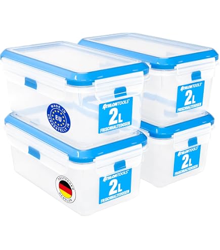 Boîte Hermétique CURVER Fresh’n Go 3L – Rectangulaire, Transparent/bleu, Va Au Lave-vaisselle – Conservation Aliments - 11
