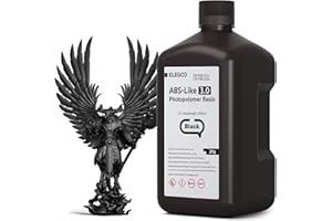 ELEGOO ABS-Like 3.0 3D Drucker Resin Schwarz 2000g, 405nm UV-Härtendes 3D Printer Harz mit Hoher Zugfestigkeit und Biegefestigkeit für MSLA/LCD/DLP 3D Drucker