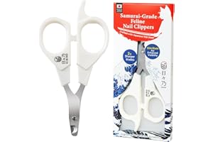 HIBINO Samurai-Qualität Krallenschere Katzen – Tierarzt empfohlen | Katzen Krallenschneider für stressfreies Schneiden | Präzisionsklinge & Rutschfester Griff | Katzen Zubehör Indoor | Made in Japan