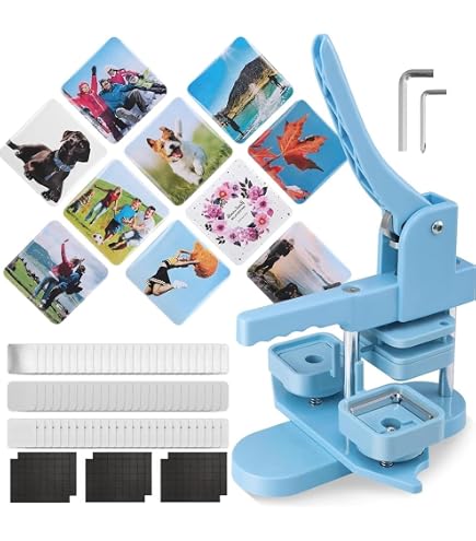 Kit Machine à Aimants Photos - Inclut Machine, Coupe-Papier Et 100 Consommables Pour Créer Des Badges Et Aimants De Frigo Personnalisés - 9