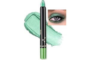 Erinde Crayon yeux vert pailleté, bâton de fard à paupières vert imperméable et longue durée, eye-liner crayon crème nacré, stylo de maquillage pour les yeux scintillant métallique à haute