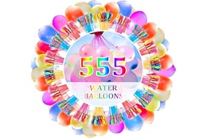 ZTBFHLZQ 555Pcs Bombes à Eau, Ballons D'eau Color avec 4 Raccords de Robinet, Bombe a Eau Ballon d'eau,Ballons D'eau avec Fermeture Automatique pour Pool Parties Estivales en Plein Air,Jeux D’enfant Adulte (A)