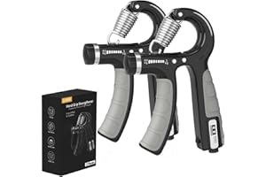 U-VKK Entrenador de manos, 2 unidades, ejercitador de antebrazos, mango ajustable de 5 a 60 kg, dispositivo de entrenamiento de antebrazo, agarre de fuerza de agarre, agarre antideslizante