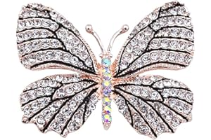 Yazilind - Spilla a forma di farfalla, con strass, da donna