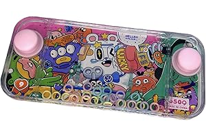 BLUECHOLON Mini jeux d'eau à anneaux pour filles et garçons. Jeu d'adresse de voyage Aguaplay. Water Geme. Aqua Play (dessins animés 2 boutons rose 09)