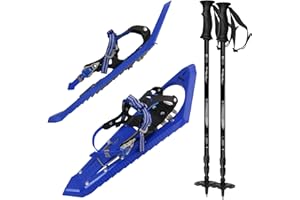 ALPIDEX Racchette da neve da arrampicata misura 38 a 45 Peso utente fino a 130 kg Borsa per il trasporto Bastoni telescopici opzionali