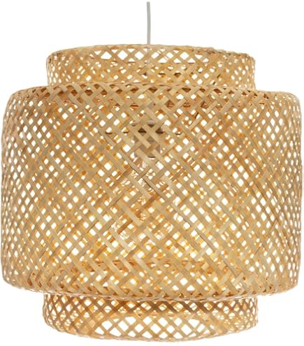 Suspension Bambou Phuket - Luminaire Naturel Ø40cm X H22cm, Style Bohème Et Moderne, 60W