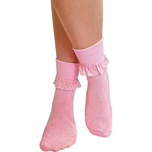 Size S Pink Socks Women's Athletic Socks Women's 50's Frill Socks - Foto 2