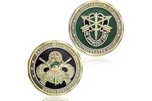 AOMCISI Pièce de monnaie de défi militaire des forces spéciales de l'armée américaine Fidèle et True Green Collection