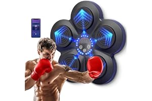 SWBSLL Machine de Boxe Musicale à Domicile,Music Boxing Machine,Appareil de Boxe électronique Portable Mural pour la Maison Rechargeable USB avec Lecture de Musique par Bluetooth
