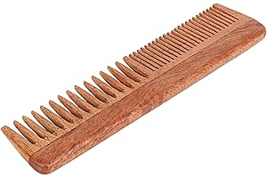 SVATV Ręcznie wykonany grzebień z drewna Neem N-78 (18 cm 5 cm)