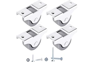 DIFORMA (4 Stück) 25 mm Kleine Radrollen Gummi Rollen Rollen Für Möbel Nicht Schwenkbar Nichtplastikgießer Gerät & Ausrüstung Kleine Radrollen Schrauben Enthalten Rollen Set (4, Ø 25mm/25kg)