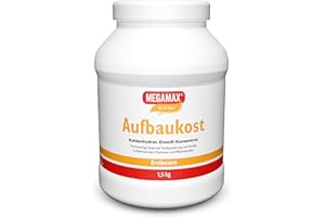 ‎MEGAMAX NUTRITION MEGAMAX Aufbaukost Erdbeere 1.5 kg enthält wheyproteinpulver für ein fettarmes Kohlenhydrat-Eiweiß-Getränk- ideal zur Unterstützung von Muskelaufbau, Gewichtszunahme, Kräftigung und bei Untergewicht