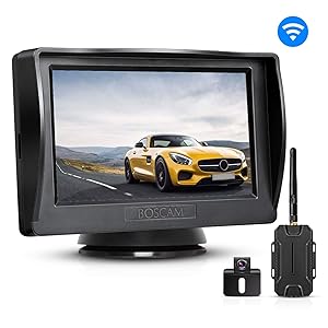 BOSCAM K1 Telecamera Retromarcia senza fili, Telecamera Posteriore, Telecamera per Auto Impermeabile IP68 con 4.3" Monitor, Telecamera di Backup per Auto, pick-up, furgoni ecc