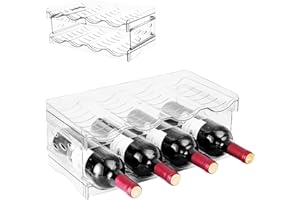 EVDZNA 2 Niveaux Porte Bouteilles Empilable, Etagère pour Bouteilles en Plastique, Étagère Empilable pour Bouteilles de Vin, Rangement Bouteille pour Réfrigérateur Range Bouteille Frigo pour Armoire