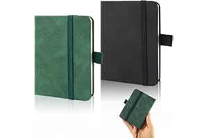 SOPHISTICATE Carnet de Notes de Poche A7 Mini Bloc Notes de Poche Petit Carnet de Notes de Poche 7,5 x 11 cm Cuir PU Carnet de Poche avec Marque-Page et Bande de Fermeture Élastique pour École Bureau Restaurant