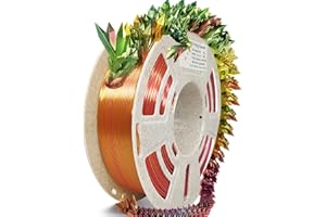 RepRapper Triple Color Filament Coextrusion PLA Filament 1.75mm for 3D Printer, Multicolour Like Dual Color Rainbow PLA, 2.2lbs (1kg), Silk PLA Gold/Green/Rose Red