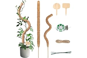 HULAGU 2 Stück 70 cm Moosstab für Monstera Rankhilfe, Pflanzstab Pflanze Rankhilfen Zimmerpflanzen, Biegbar Pflanzenstab, Pflanzstäbe Kokos Pflanzenstütze für Monstera