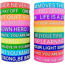 20 Motivations-Armbänder Aus Silikon - Inspirierende Sprüche Für Kinder & Erwachsene