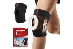 MitButy Genouillère Sport pour Hommes et Femmes – Genouillère Ajustable avec Patella Ouverte et Gel Rotulien Intégré - Knee Support pour Course, Marche, Salle de Sport, Arthrite, Arthrose Genou