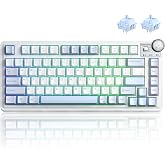 Aula AU75 3 Modlu RGB Hot Swap Mekanik TKL Star Vector Switch Kablosuz Makrolu Klavye Buz Mavisi