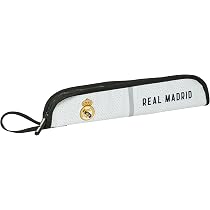 Trousse Real Madrid 24/25 En Forme De Chaussure - Pour école, Enfant, Compartiment Zippé, Blanc/gris