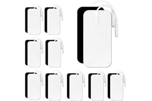Viitech 20 Pcs TENS Machine Pads, 50 x 100mm Square Electrode Pads Patches with 2mm Universal Fittings, Self Adhesive Reusable Electrodes Pads for Pain Relief