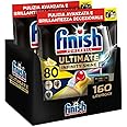 Finish Ultimate Infinity Shine Pastiglie Lavastoviglie al Limone, 160 Capsule, con Scudo Protettivo contro lo Sporco e i Resi