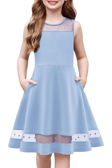 Vestito Ragazza Arshiner - Maniche Lunghe Chiffon, Design Alto-Basso, Con Cintura E Borsa - Foto 6