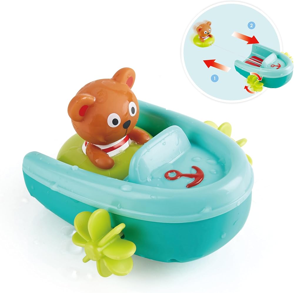 Hape Kurmalı Yüzen Ayıcık Banyo Oyuncak Seti – Bebek ve Çocuk Küvet ve Duş Oyuncağı
