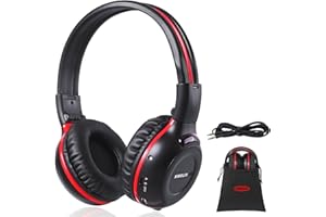 SIMOLIO IR Headphones for Car DVD, Infrared Headphones Wireless for Kids, Two Channels Car Headsets on-Ear for Universal Rear Entertainment System, in-Car TV Video with Storage Bag & AUX Cord