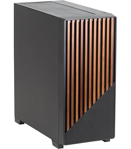 Boîtier PC Fox Spirit EG1 - Moyen Tour Avec Façade Bois Et Panneau Latéral En Verre Trempé, Compatible ATX
