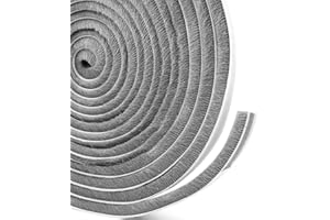 MARICATO Guarnizione a Spazzola, 6M Guarnizione Finestre Porta 9mm(L) X 9mm(P), Paraspifferi Spazzola Adesivo Per Mosche e dal Vento per Finestre e Porta Scorrevole, Isolamento Acustico - Grigio