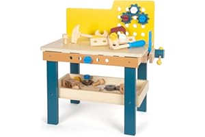 small foot Banco da lavoro "Workshop", incl. morsa, 4 attrezzi e accessori in legno, dai 3 anni in su, 12558