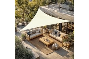 Green Bay Sun Shade Sail Outdoor Garden Patio Party Sunscreen Awning Canopy 98% UV Block Triangle Cream With Free Rope(2x2x2m)