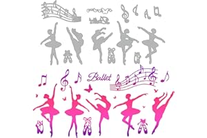 GLOBLELAND 15 Pz Balletto Danza in Note Musicali Fustelle Ballerino Note Musicali Bella Balletto Persone Scarpe da Ballo Modello Fustelle per Carta Scrapbooking e Fai da Te Album Carta Decorazione