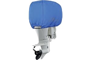 Explore Land Outboard Motor Cover - Waterproof 600D Heavy Duty Boat Engine Hood Covers - Fit for Motor 50-115 HP, Blue